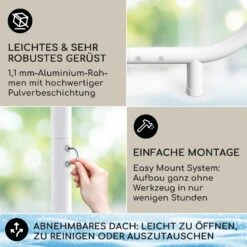 Nantes Pavillon Gazebo Sonnendach 3x3m Polyester Stahlrahmen UV50+ Bodenrollen -Der Grillgarten Winkels 10040106 de 0003 logo