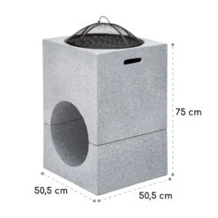 Blumfeldt Monolith Feuerschale Mit Grill MGO & Stahlschale Inkl. Funkenschutz -Der Grillgarten Winkels 10040239 yy 0007 dimensions
