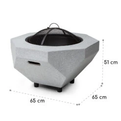 Blumfeldt Diamond Feuerschale Mit Grill MGO & Stahlschale Inkl. Funkenschutz -Der Grillgarten Winkels 10040241 yy 0007 dimensions