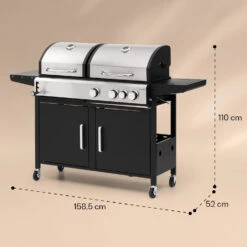 Kingsville 3.1 Kombigrill Gas + Kohle 10,9 KW 3+1 Brenner -Der Grillgarten Winkels 10040270 yy 0008 dimensions