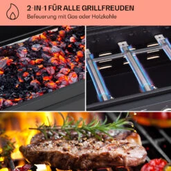 Aberdeen Kombi-Grill Gas Kohle Smoker Thermometer 2 Seitentische Mobil -Der Grillgarten Winkels 10040294 de 0003 usp