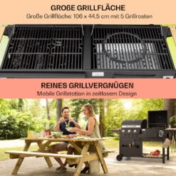 Aberdeen Kombi-Grill Gas Kohle Smoker Thermometer 2 Seitentische Mobil -Der Grillgarten Winkels 10040294 de 0004 usp