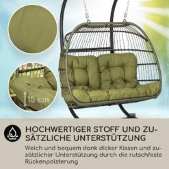 Biarritz Double Hängesessel Zweier PE Aluminium Polyrattan 260 Kg -Der Grillgarten Winkels 10040298 de 0002 usp