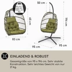 Biarritz Individuelle Hängesessel PE Aluminium Polyrattan 130 Kg -Der Grillgarten Winkels 10040300 de 0004 usp