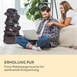 Stonehenge XL Solarbrunnen LED-Beleuchtung Polyresin Li-Ionen-Akku -Der Grillgarten Winkels 10040348 de 0006 logo