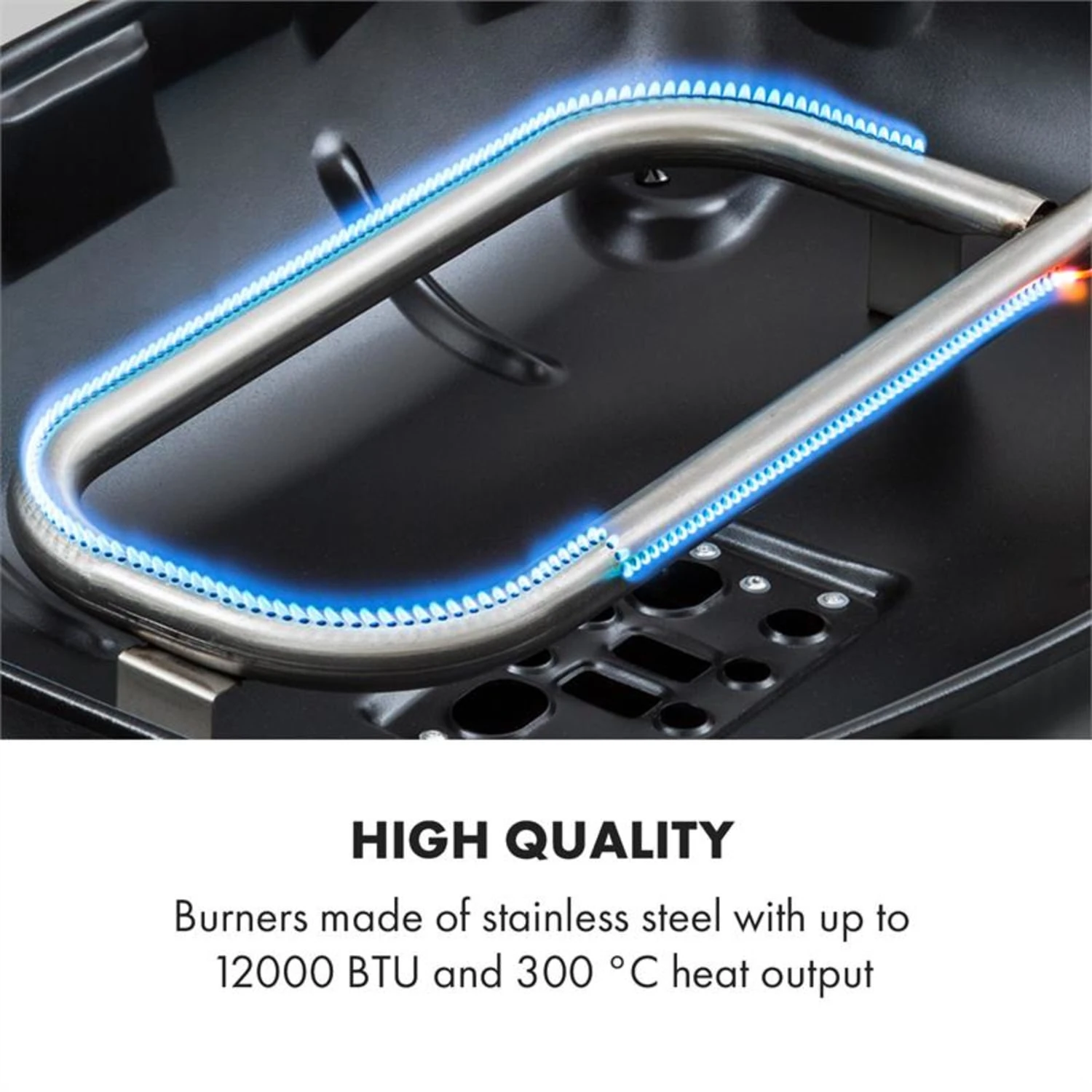 Parforce One Gasgrill 3,5kW 12000BTU Grilltisch Gasschlauch Schwarz – Bild 5